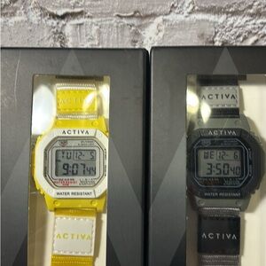 Activa Spectra Unisex Dual Watch Set - Vibrant Yellow & Sleek Gray